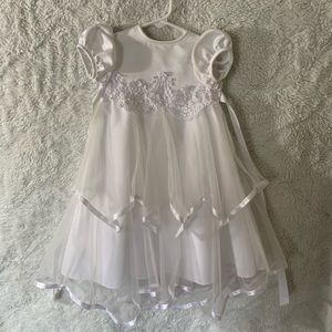 White Christening baby dress.